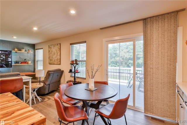 dining room featuring wood-type flooring