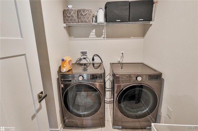 laundry area featuring washer and dryer