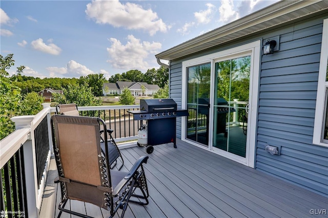 deck with area for grilling