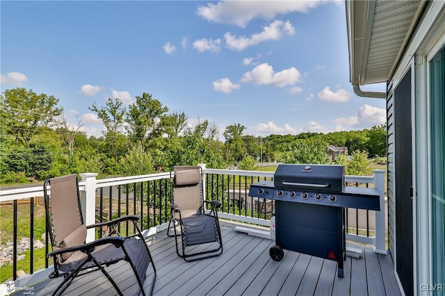 deck featuring area for grilling