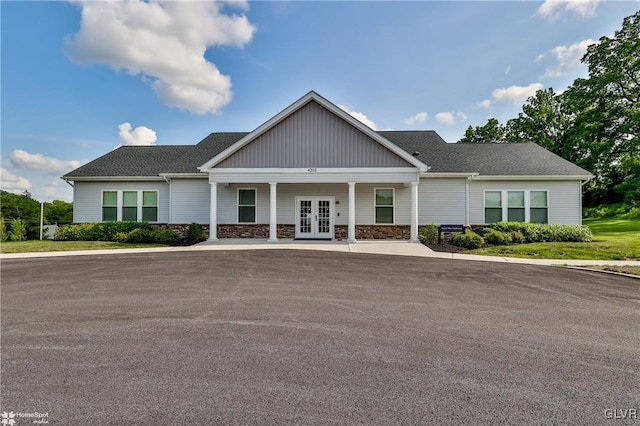 view of front of house featuring french doors