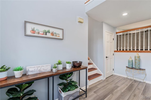 entrance foyer with wood-type flooring