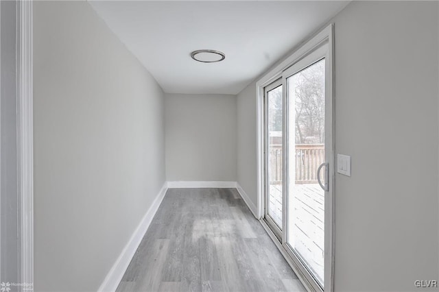 interior space with light hardwood / wood-style floors