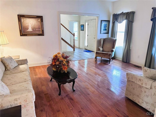 living room featuring hardwood / wood-style floors