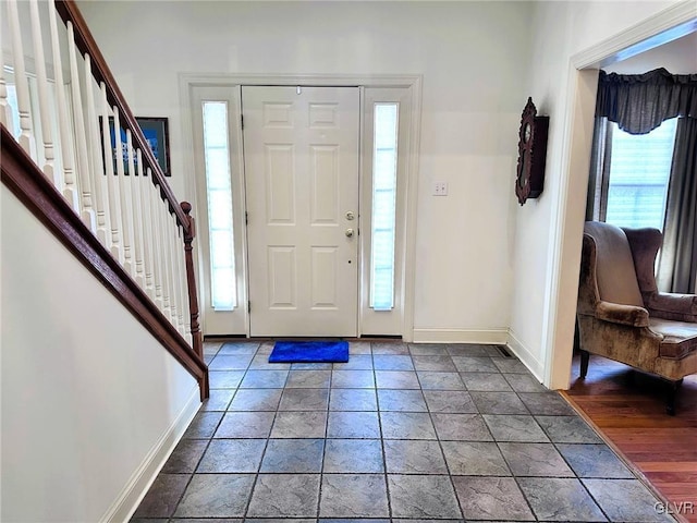 view of tiled entrance foyer