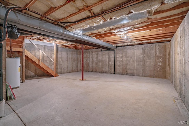 basement with gas water heater