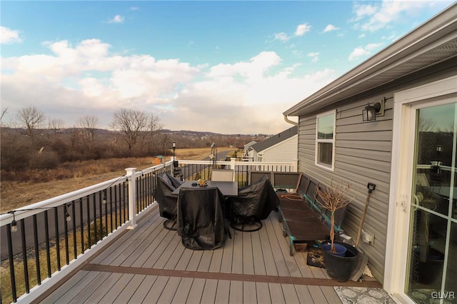 view of deck at dusk