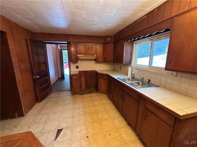 kitchen with sink and tile counters