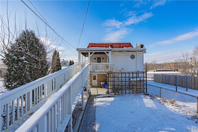 exterior space with covered porch