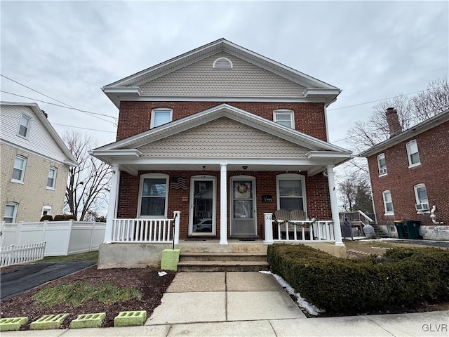 view of front of home with a porch