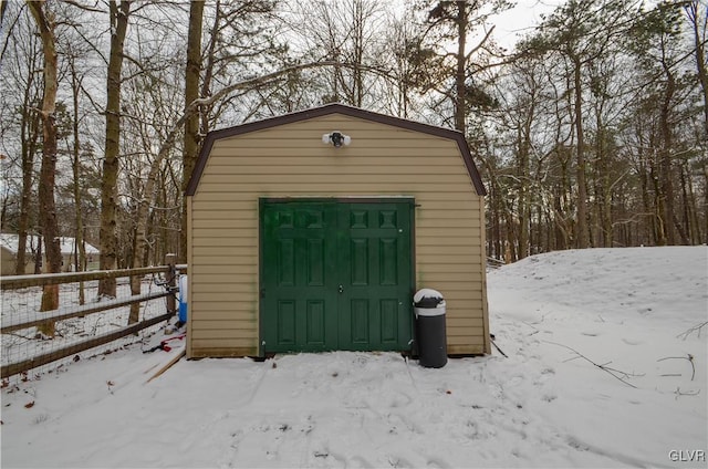 view of snow covered structure