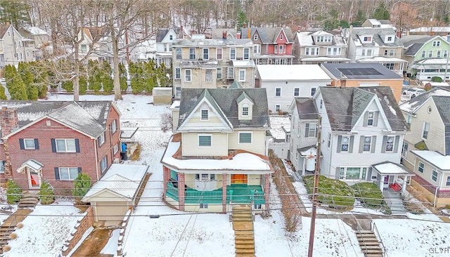 view of snowy aerial view