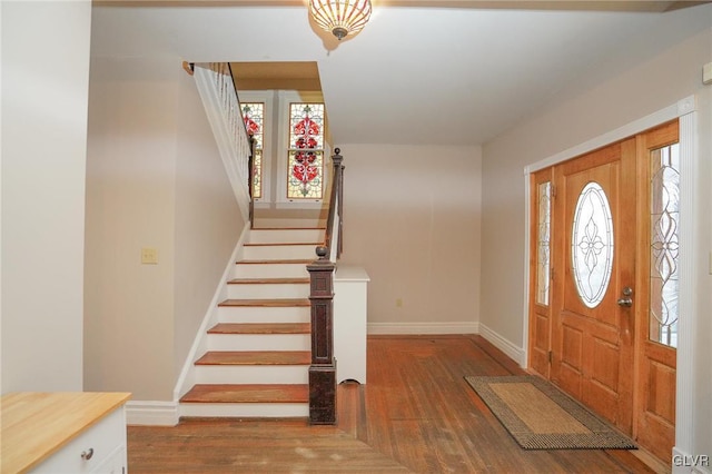 foyer with light hardwood / wood-style flooring