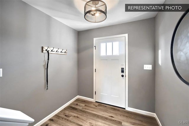 foyer featuring wood-type flooring