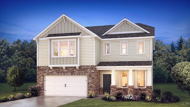 craftsman-style home featuring a garage