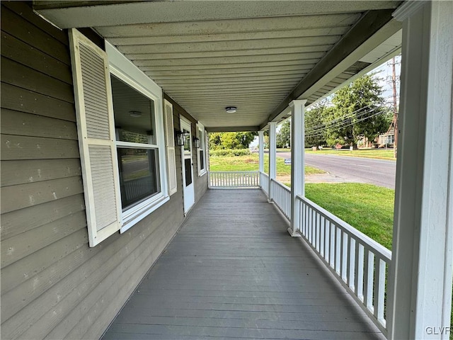 deck featuring covered porch