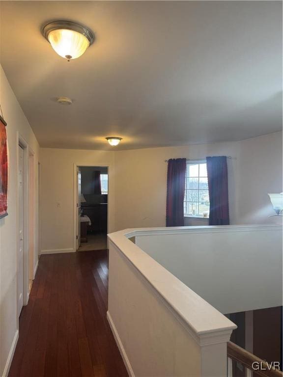 hall featuring dark hardwood / wood-style flooring