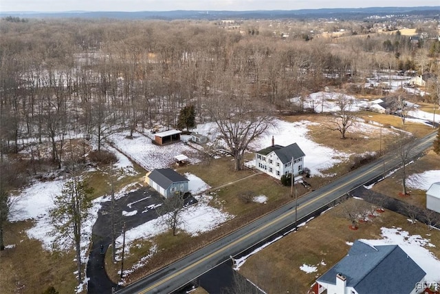 view of snowy aerial view