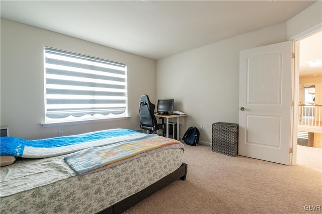 bedroom featuring carpet