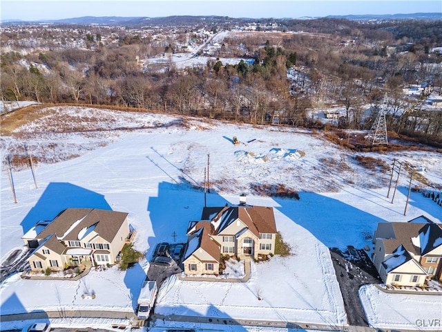 view of snowy aerial view