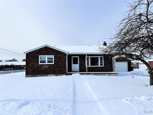 single story home with a garage