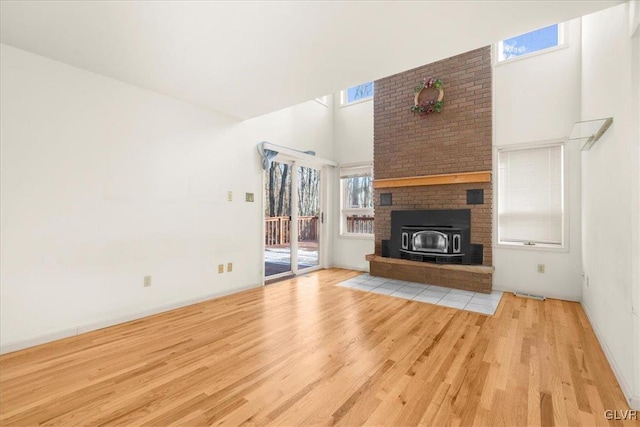 unfurnished living room featuring light hardwood / wood-style flooring