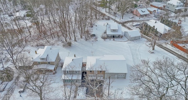 view of snowy aerial view