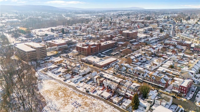 aerial view featuring a mountain view