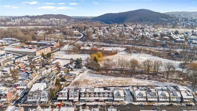 birds eye view of property featuring a mountain view