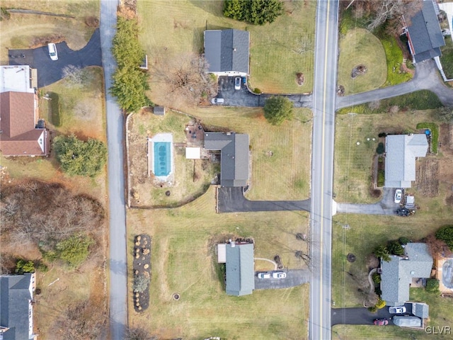 aerial view with a residential view