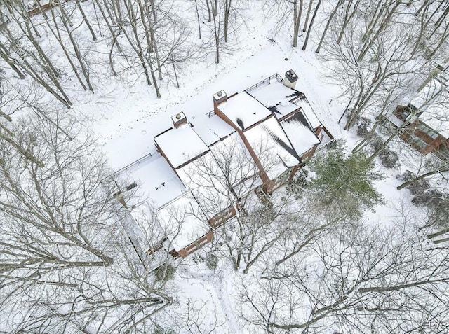 view of snowy aerial view