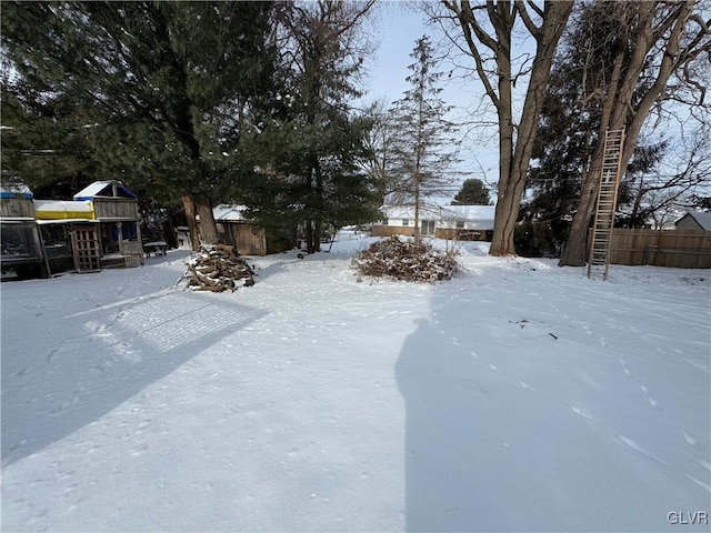 view of snowy yard