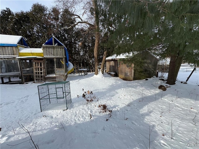 view of snowy yard