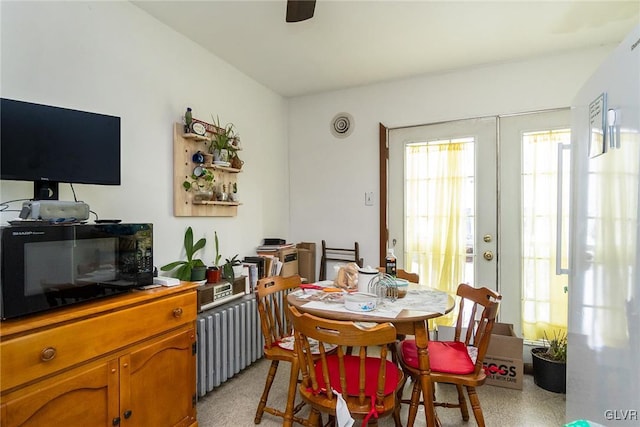 dining space with french doors