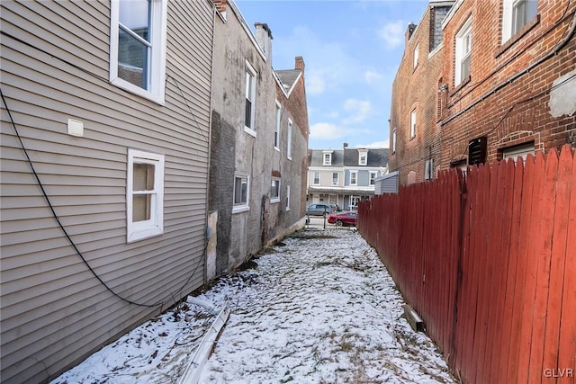 view of snowy yard