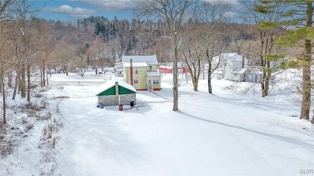 view of snowy yard