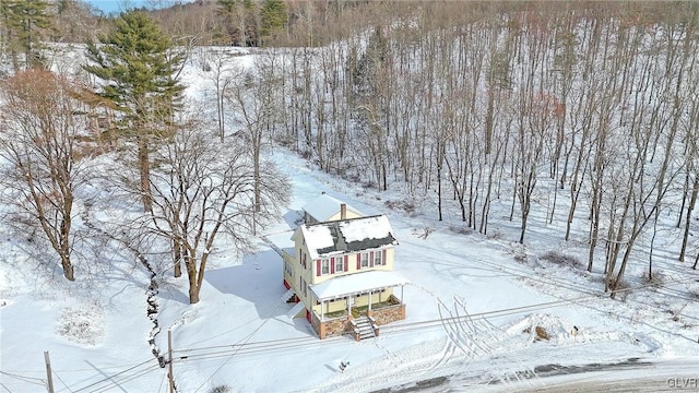 view of snowy aerial view