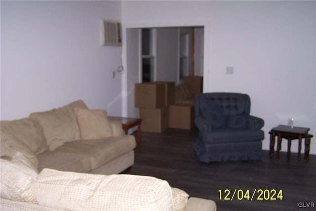 living room featuring dark hardwood / wood-style floors