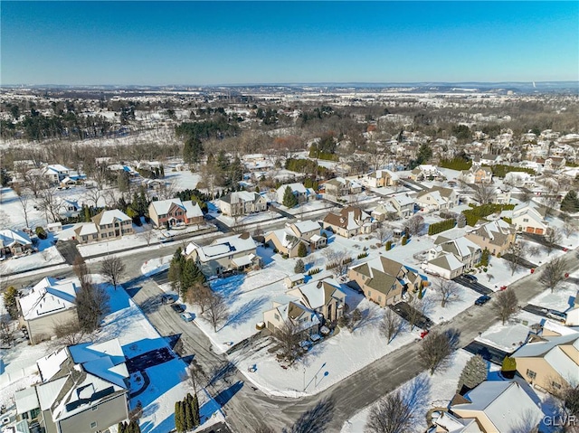 view of snowy aerial view