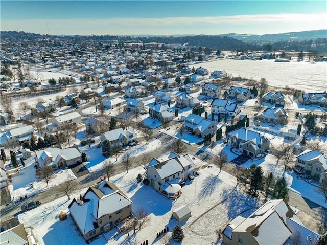 view of snowy aerial view