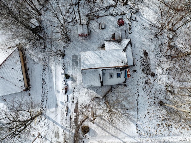 view of snowy aerial view