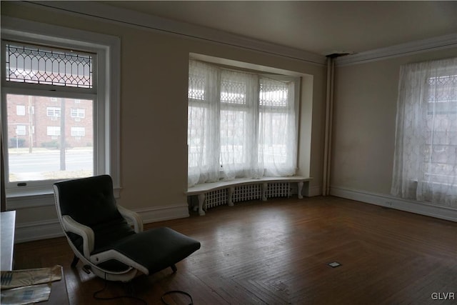 sitting room with parquet floors