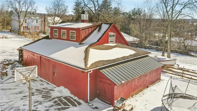 view of snow covered structure