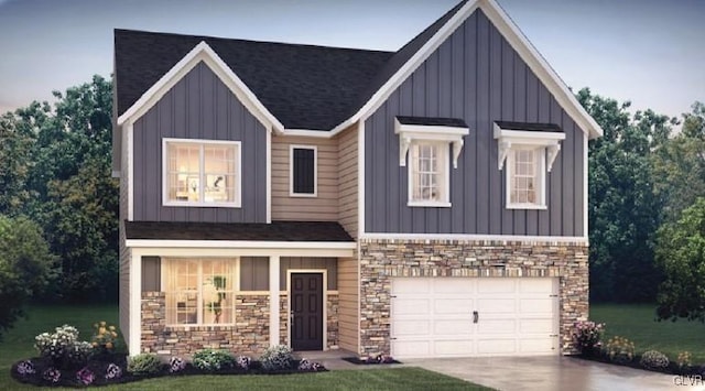 view of front facade with a garage