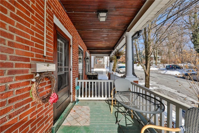 exterior space with covered porch