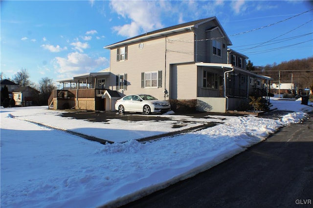 view of snowy exterior