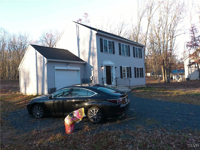 colonial house with a garage