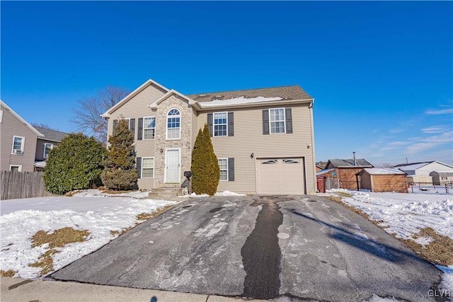 front of property featuring a garage