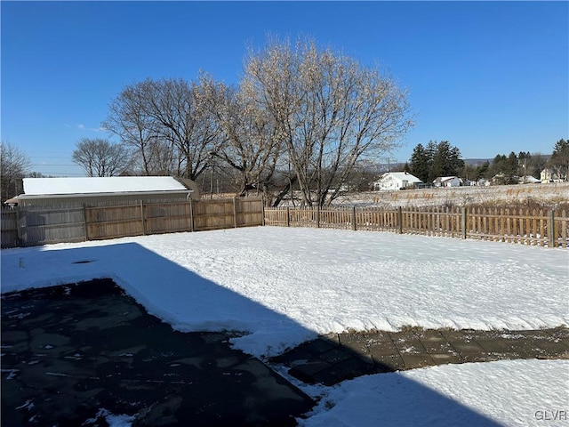 view of snowy yard