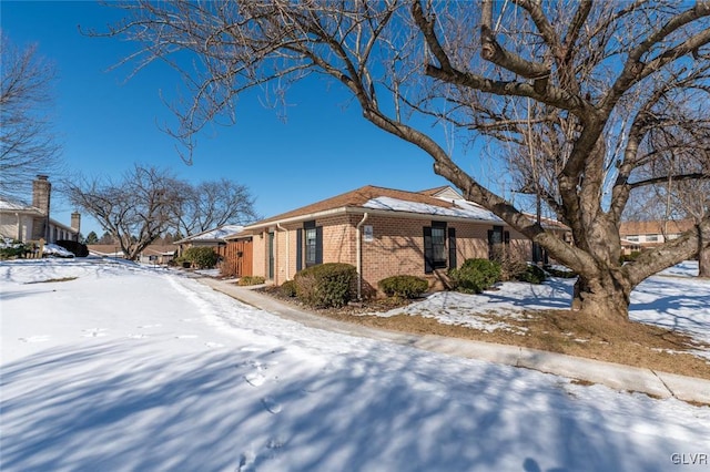 view of snow covered exterior